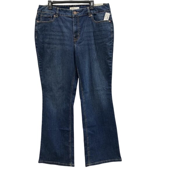 Maurices M Jeans Womens 18W Reg Classic Slim Boot Curvy High Rise Dark Wash New - Picture 1 of 7